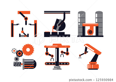 Industrial Machine Set vector illustration Industrial Machine Set vector illustration 125930984