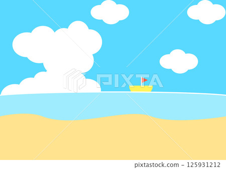 Summer sea image with yachts on the sea 125931212
