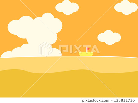 夏日海傍晚圖海上遊艇 125931730