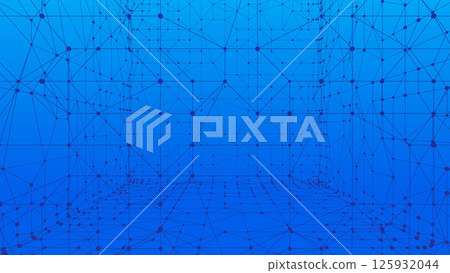 Technology abstract background. Dots connected by lines. Minimalist mesh backdrop. Abstract polygonal shape. Plexus circles. 125932044