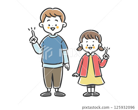 Pointing child, whole body, vector Pointing child, whole body, vector 125932096