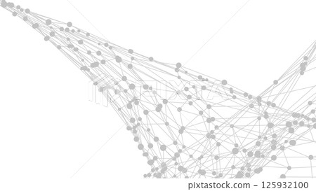 Dots connected by lines. Abstract wave. Minimalist mesh. Abstract polygonal shape. 125932100
