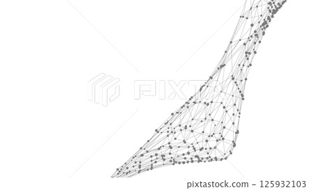 Dots connected by lines. Abstract wave. Minimalist mesh. Abstract polygonal shape. Dots connected by lines. Abstract wave. Minimalist mesh. Abstract polygonal shape. 125932103