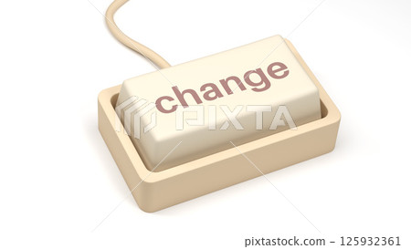 Motivation to change concept. Change on key of the computer keyboard. 3d rendering Motivation to change concept. Change on key of the computer keyboard. 3d rendering 125932361