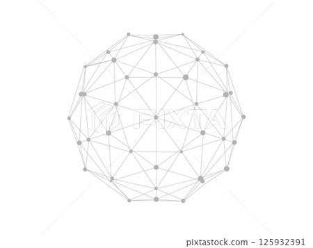Technology abstract shape. Dots connected by lines. Minimalist mesh sphere. Abstract polygonal shape. Technology abstract shape. Dots connected by lines. Minimalist mesh sphere. Abstract polygonal shape. 125932391