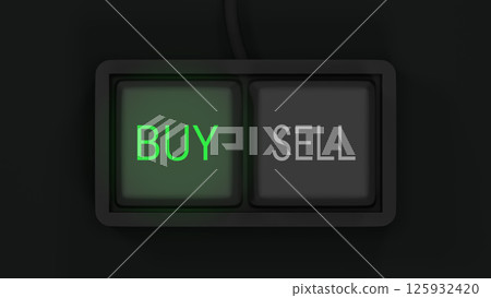Trading concept. Keyboard with two buttons - buy and sell. Exchange or trading 3d illustration. 3d rendering Trading concept. Keyboard with two buttons - buy and sell. Exchange or trading 3d illustration. 3d rendering 125932420