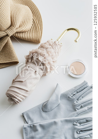 UV protection items such as parasols and hats UV care 125932585