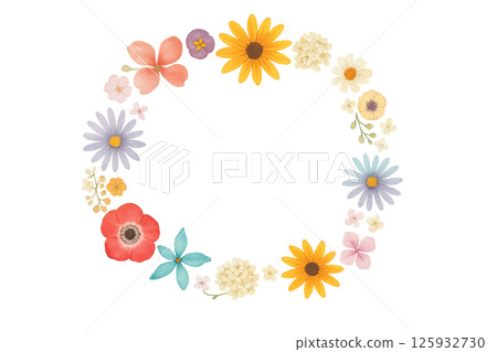 用水彩畫的花框 用水彩畫的花框 125932730