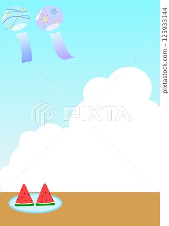 一邊吃著西瓜，一邊欣賞盛夏的風鈴和積雨雲 125933144