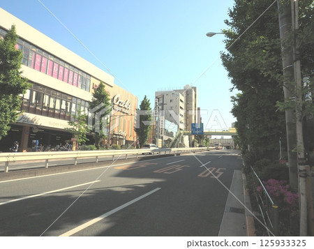 目黑街。東京的路景。 125933325