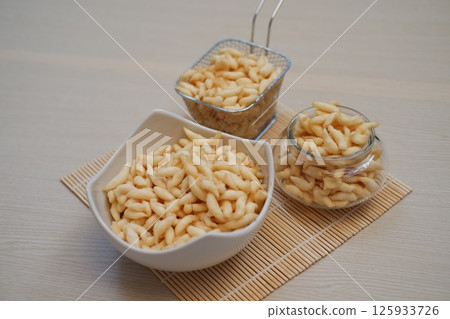 traditional Indonesian snack known as kue telor gabus or egg cracker snacks 125933726