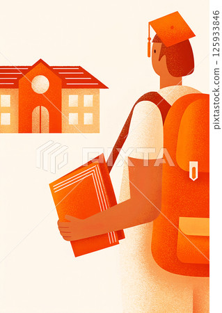 The Student Graduation Journey Featured with a Beautiful College in the Background 125933846