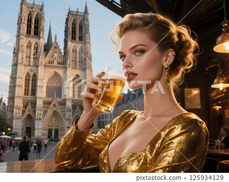 來自世界各地的美女介紹自己國家的美食、美景、時尚、聖母大教堂和啤酒的系列 125934129
