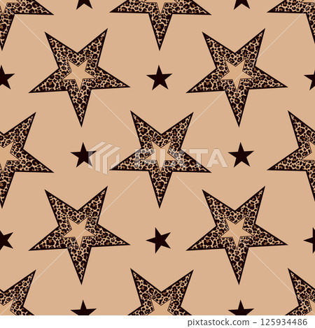 Seamless pattern of leopard print stars Seamless pattern of leopard print stars 125934486