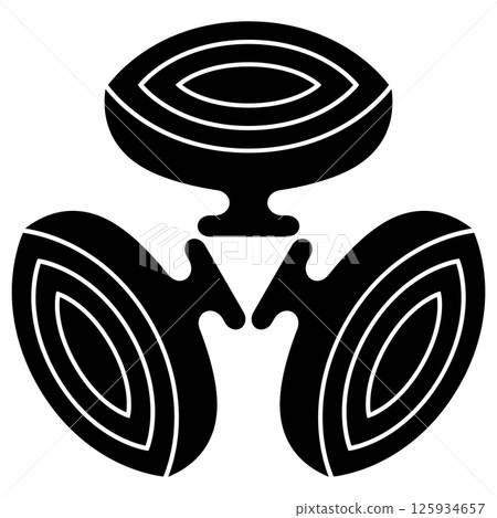 This is the family crest. It is called Mitsukoma. This is the family crest. It is called Mitsukoma. 125934657