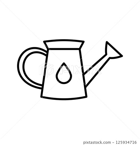 Watering can vector icon. Simple outline of a gardening watering can. 125934716