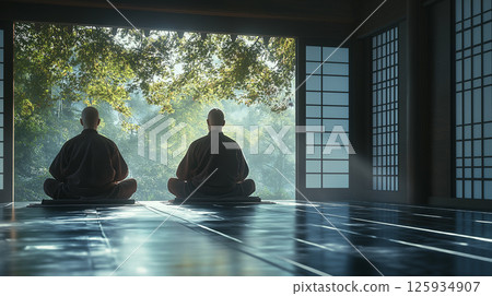 禪僧坐禪 禪僧坐禪 125934907