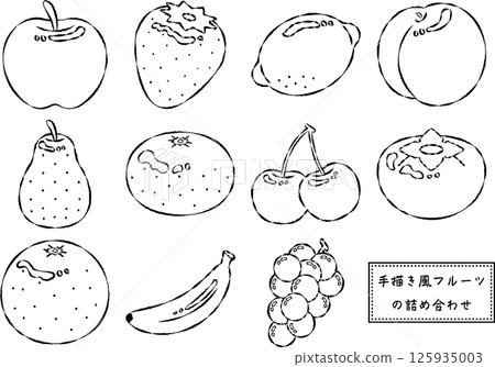 水果（線條畫） 125935003