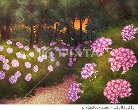 Hydrangea Road (Evening) Hydrangea Road (Evening) 125935215