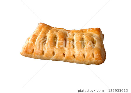 Sweet braided puff pastry Sweet braided puff pastry 125935613