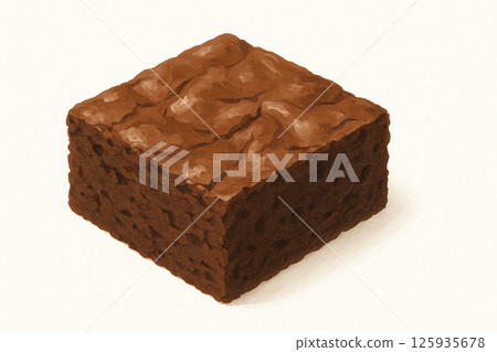 Delicious, rich chocolate brownie with textured, fudgy surface and soft, moist interior Delicious, rich chocolate brownie with textured, fudgy surface and soft, moist interior 125935678