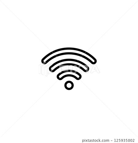 eps10 vector wifi line art icon isolated on white background 125935802