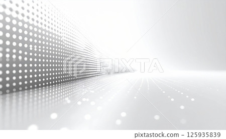 Futuristic composition of dot grid in white space 125935839