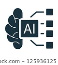 Artificial intelligence processing data with brain and algorithm 125936125