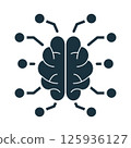 Brain connections representing machine learning and artificial intelligence 125936127