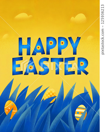 A Colorful and Joyful Happy Easter Greeting Featuring Vibrant Easter Eggs for Celebrations 125936213