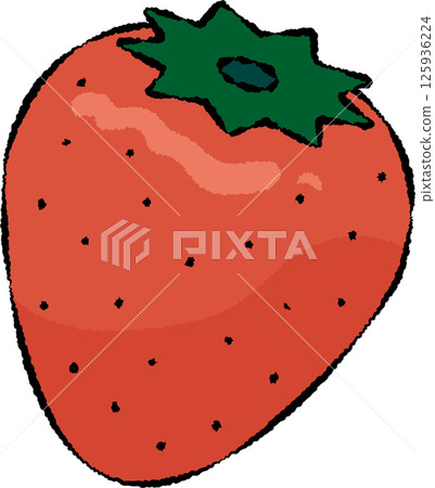 Strawberry (with line drawing) 125936224