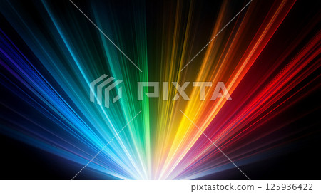 Seven-colored rays background image 125936422