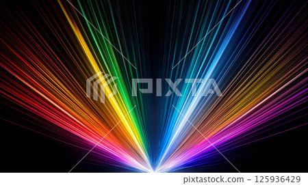 Seven-colored rays background image 125936429