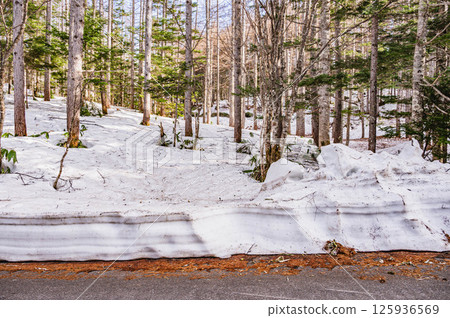 Norikura Highlands with snow remaining in spring 125936569