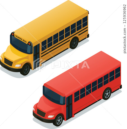 Isometric school bus 125936962