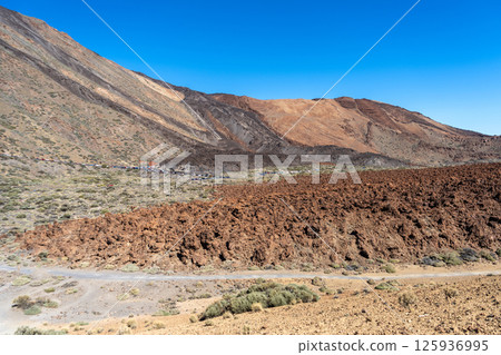 Lava Fields, Pumice Volcano Stones Texture, Volcanic Pumice Pattern, Pieces of Lava, Basalt Extrusive Igneous Rock 125936995