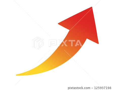 指向上方的紅色漸層箭頭的插圖 125937198