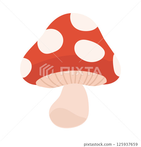Pop red mushroom with white polka dots 125937659
