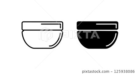 Cream Jar Icon Vector for Face Beauty Body Cosmetic. Elegant Cosmetic Care Container with Health Spa Moisturizer, Lotion, and Skincare Treatment 125938086