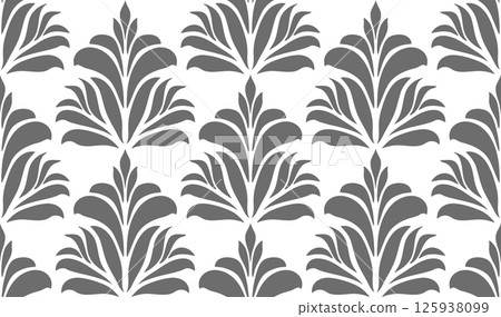Damask pattern seamless vector wallpaper. Seamless ornament in the baroque style. Damask flower paisley elements. 125938099