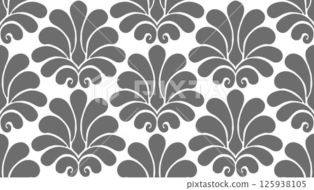 Damask pattern seamless vector wallpaper. Seamless ornament in the baroque style. Damask flower paisley elements. Damask pattern seamless vector wallpaper. Seamless ornament in the baroque style. Damask flower paisley elements. 125938105