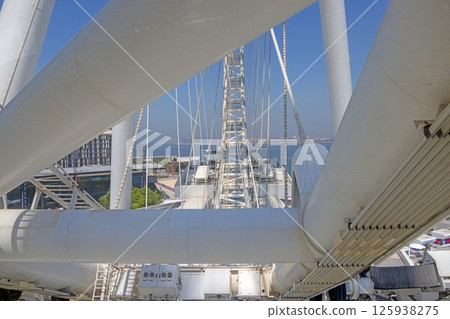 Closeup of Dubai Eye structure and cables 125938275