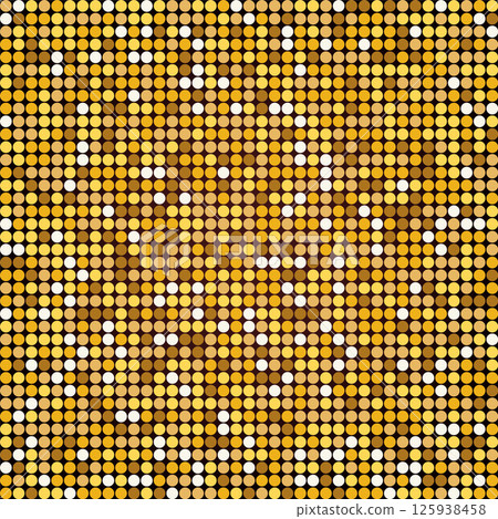 Golden halftone disco dots pattern. Abstract festive background. 125938458