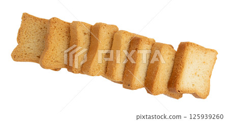 mini toast isolated on white 125939260