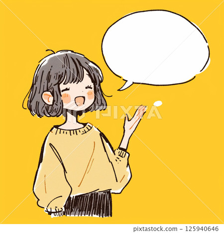 [對話泡泡] 女孩解釋與對話泡泡 125940646