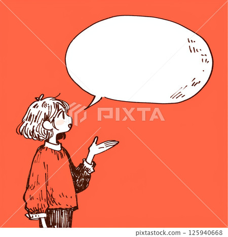 [氣球] 女孩和講話泡泡 125940668