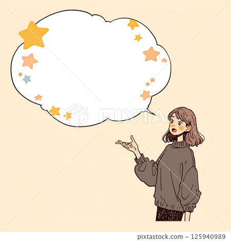[Speech bubble] Woman and speech bubble 125940989