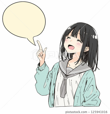 [對話泡泡] 微笑的女孩與對話泡泡 125941016