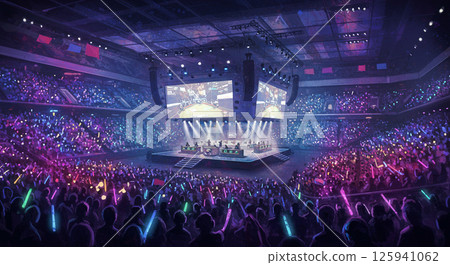 The excitement of the neon-lit e-sports arena The excitement of the neon-lit e-sports arena 125941062