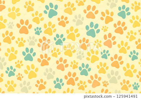 Colorful cat's paw background 125941491